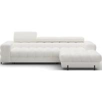 Kreminės spalvos iš boucle sulankstoma/su sandėliavimo vieta kampinė sofa (su dešiniuoju kampu/su gultu) Felro – ELTAP