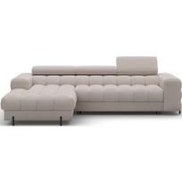 Smėlio spalvos iš velveto sulankstoma/su sandėliavimo vieta kampinė sofa (su kairiuoju kampu/su gultu) Felro – ELTAP