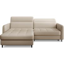 Smėlio spalvos iš velveto sulankstoma/su sandėliavimo vieta kampinė sofa (su kairiuoju kampu/su gultu) Gomsi – ELTAP