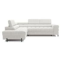 Kreminės spalvos iš boucle sulankstoma/su sandėliavimo vieta kampinė sofa (su kairiuoju kampu/„L“ formos) Ferucce – ELTAP