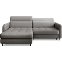 Pilkos spalvos iš velveto sulankstoma/su sandėliavimo vieta kampinė sofa (su kairiuoju kampu/su gultu) Gomsi – ELTAP