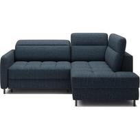 Mėlynos spalvos iš velveto sulankstoma/su sandėliavimo vieta kampinė sofa (su dešiniuoju kampu/„L“ formos) Barea – ELTAP