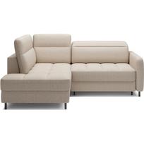 Smėlio spalvos iš velveto sulankstoma/su sandėliavimo vieta kampinė sofa (su kairiuoju kampu/„L“ formos) Barea – ELTAP