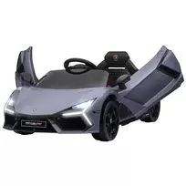 Vaikiškas elektrinis automobilis 12 V su 2.4G nuotolinio valdymo pulteliu, muzika, žibintais, USB/MP3, atbulinės eigos funkcija, 3-5 km/h, 3-5 metų vaikams, pilka
