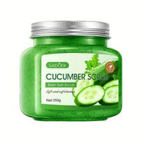 Agurkų valomasis šveitiklis - nedirginanti šveičiamoji vonios druska, agurkų kvapas, be alkoholio formulė kūno valomasis šveitiklis Cucumber