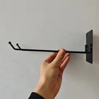 Sieninis garažo laikymo kabliukas sodo įrankiams - Metalinis kastuvo ir grėblio organizatorius, Kiemo įrankių pakaba, Vietą taupantis garažo organizavimo sprendimas 1pc juoda