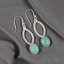 Amazonite Gemstone 925 Sterling Silver Handmade Jewelry Drop/Dangle Earrings 2  EE-87-34
