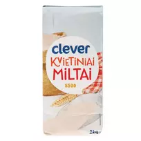 Kvietiniai miltai CLEVER 550 D, 2 kg