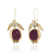 Vintage Fruit Red Pomegranate Crystal Drop Earrings for Women Fashion Zircon