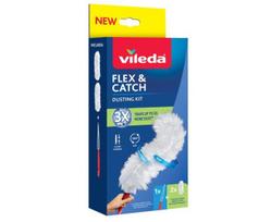 "Vileda Flex Catch" dulkių šluotelė su trumpa rankena 2 papildymai