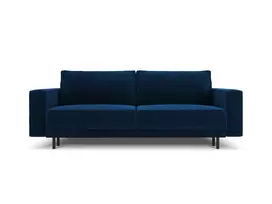 Velvet Sofa lova su patalynės dėže, Caro, 3 sėdimos vietos, 236x97x93, karališkos mėlynos spalvos