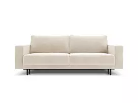 Velvet Sofa lova su patalynės dėže, Caro, 3 sėdimos vietos, 236x97x93, šviesiai smėlio spalvos