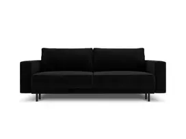 Velvet Sofa lova su patalynės dėže, Caro, 3 sėdimos vietos, 236x97x93, juoda
