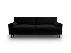Velvet Sofa lova su patalynės dėže, Scott, 3 sėdimos vietos, 212x97x87, juoda