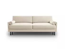 Velvet Sofa lova su patalynės dėže, Scott, 3 sėdimos vietos, 212x97x87, šviesiai smėlio spalvos