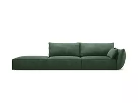 Kairinė sofa, Kaelle, 4 vietų, 264x110x85, tamsiai žalia