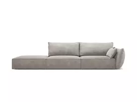 Kairinė sofa, Kaelle, 4 vietų, 264x110x85, šviesiai pilka