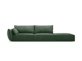 Dešinės pusės sofa, Kaelle, 4 sėdimos vietos, 264x110x85, tamsiai žalia