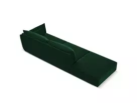 Kairinė Velvet sofa, Kaelle, 4 vietų, 264x110x85, butelio žalia