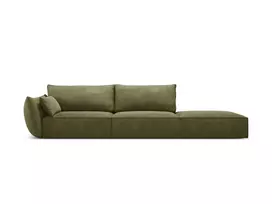Dešinės pusės sofa, Kaelle, 4 vietų, 264x110x85, žalia