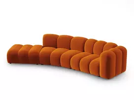 Velvet kairėn esanti modulinė sofa, Lupine, 5 vietų, 335x166x70, terakota