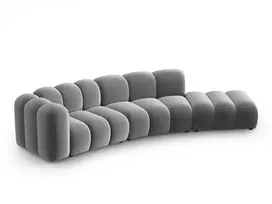Velvet dešininė modulinė sofa, Lupine, 5 vietų, 335x166x70, pilka