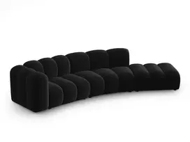 Velvet dešininė modulinė sofa, Lupine, 5 sėdimos vietos, 335x166x70, juoda
