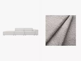 Boucle modulinė kairės pusės atvira sofa, Jodie, 3 sėdimos vietos, 262x102x70, šviesiai pilka