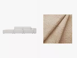 Boucle modulinė kairės pusės sofa, Jodie, 3 sėdimos vietos, 262x102x70, smėlio spalvos