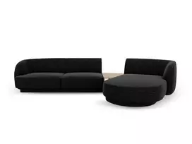 Dešinės pusės modulinė sofa, Miley, 3 vietų, 303x178x70, juoda
