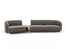 Kairinė modulinė sofa, Miley, 3 vietų, 303x126x70, pilka