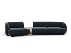 Kairinė modulinė sofa, Miley, 3 vietų, 303x126x70, karališkoji mėlyna
