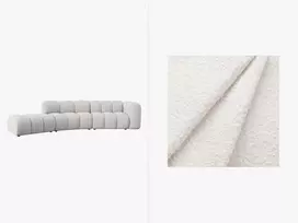 Kairinė modulinė sofa, Lupine, 5 vietų, 335x166x70, balta