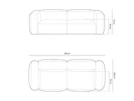 Modulinė sofa, Martina, 3 vietų, 240x106x75, samanų žalia