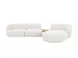 Dešinės pusės modulinė sofa, Miley, 3 vietų, 303x178x70, balta