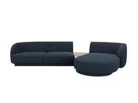 Dešinės pusės modulinė sofa, Miley, 3 vietų, 303x178x70, tamsiai mėlyna