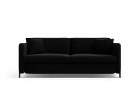 Velvet Sofa lova, Gloria, 3 sėdimos vietos, 202x102x80, juoda