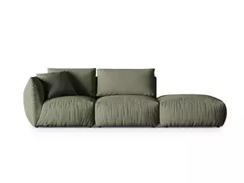 Dešinės pusės modulinė sofa, Chris, 3 vietų, 315x100x80, prislopinta mėlyna