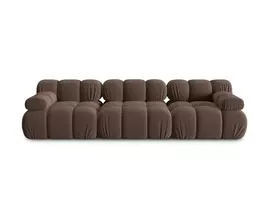 Velvet modulinė sofa, Bellis, 3 vietų, 282x94x70, tamsiai ruda