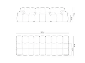 Velvet modulinė sofa, Bellis, 3 vietų, 282x94x70, juoda