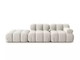 Velvet kairės pusės modulinė sofa, Bellis, 4 sėdimos vietos, 282x94x70, tamsiai smėlio spalvos