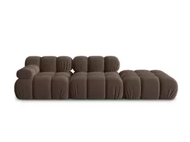Velvet dešininė modulinė sofa, Bellis, 4 vietų, 282x94x70, tamsiai ruda