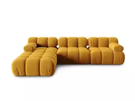 Velvet modulinė sofa, Bellis, 4 vietų, 282x188x70, geltona