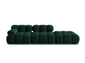 Velvet dešininė modulinė sofa, Bellis, 4 sėdimos vietos, 282x94x70, tamsiai žalia