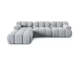 Velvet modulinė sofa, Bellis, 4 vietų, 282x188x70, šviesiai mėlyna
