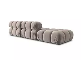 Velvet kairė modulinė sofa, Bellis, 4 sėdimos vietos, 282x94x70, kapučino spalvos