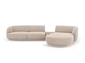 Dešinės pusės modulinė sofa, Miley, 3 vietų, 303x178x70, smėlio spalvos