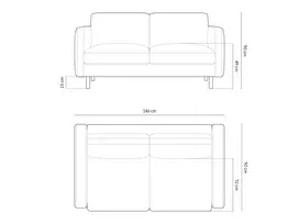 Sofa, Eden, 2 vietų, 146x92x90, samanų žalumo melanžas