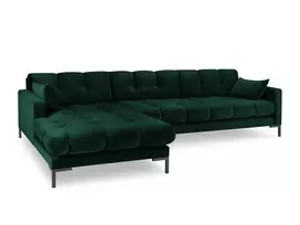 Velvet kampinė sofa - kairė, Mamaia, 5 vietų, 293x185x75, butelio žalia