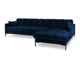 Velvet kampinė sofa - dešinė, Mamaia, 5 vietų, 293x185x75, karališkos mėlynos spalvos